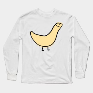 Cute Silly Simple Minimalist Pastel Yellow Bird Duck Thing Small Icon Long Sleeve T-Shirt